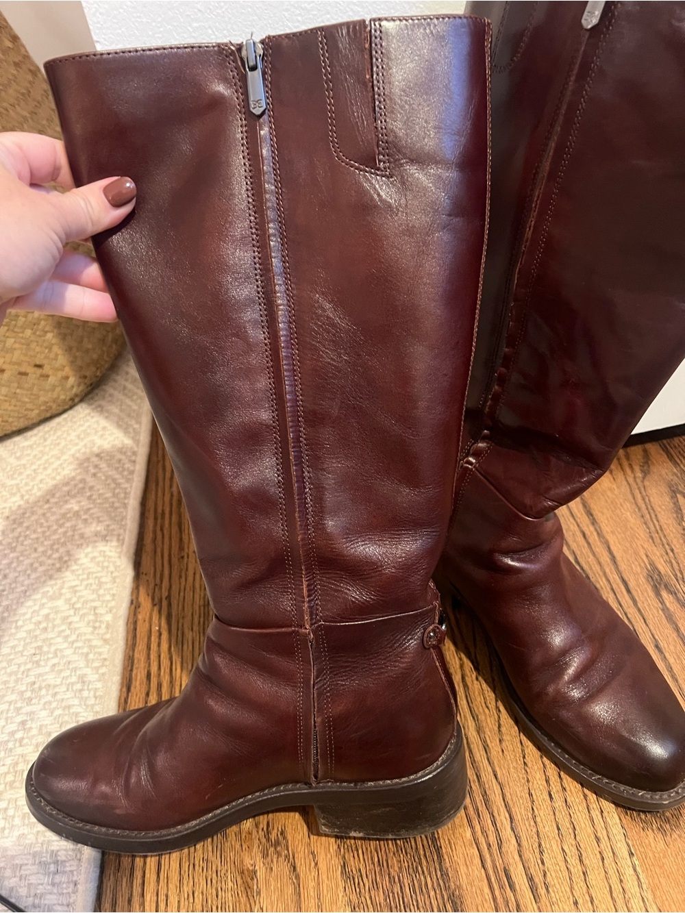Sam Edelman Milla Wide Calf Knee High Dark Brown Boots- Size 10 - Picture 9 of 12